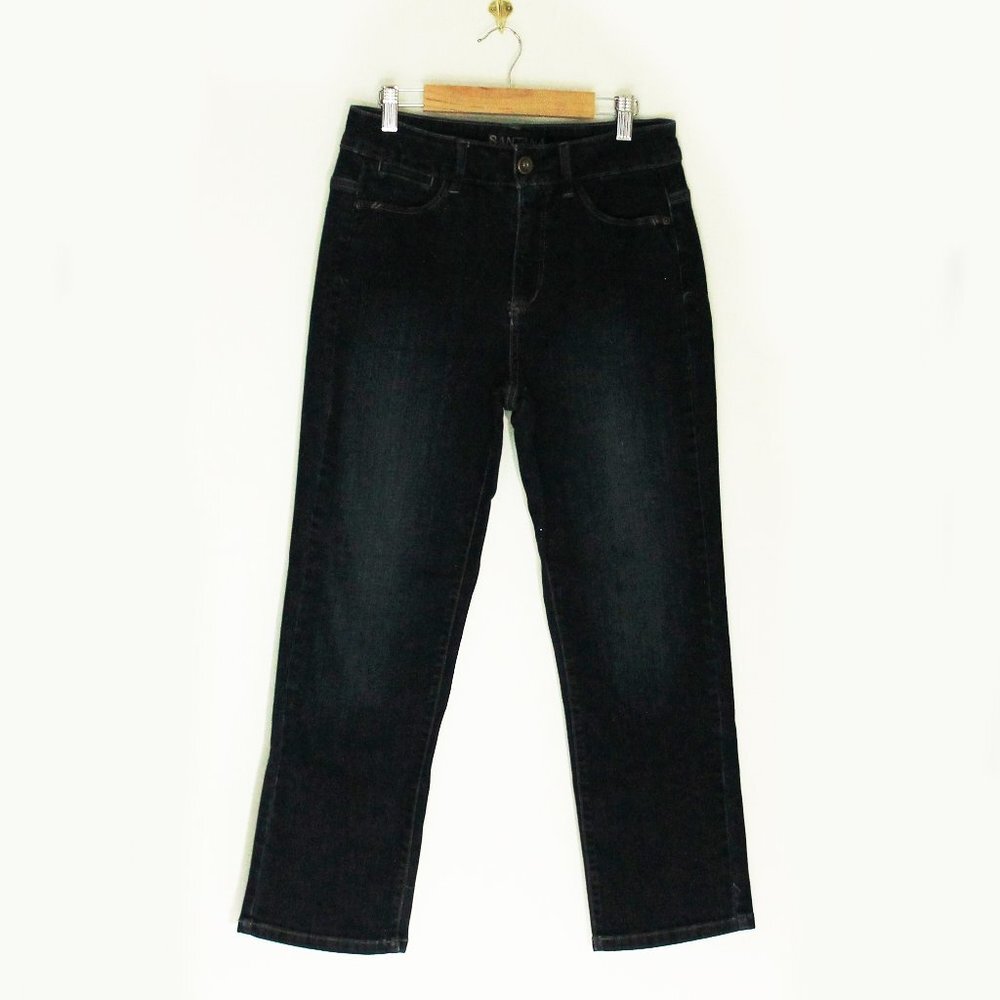 SANTANA High Waist Jeans for Women Dark Blue Denim Normcore Cotton Blend Size 8